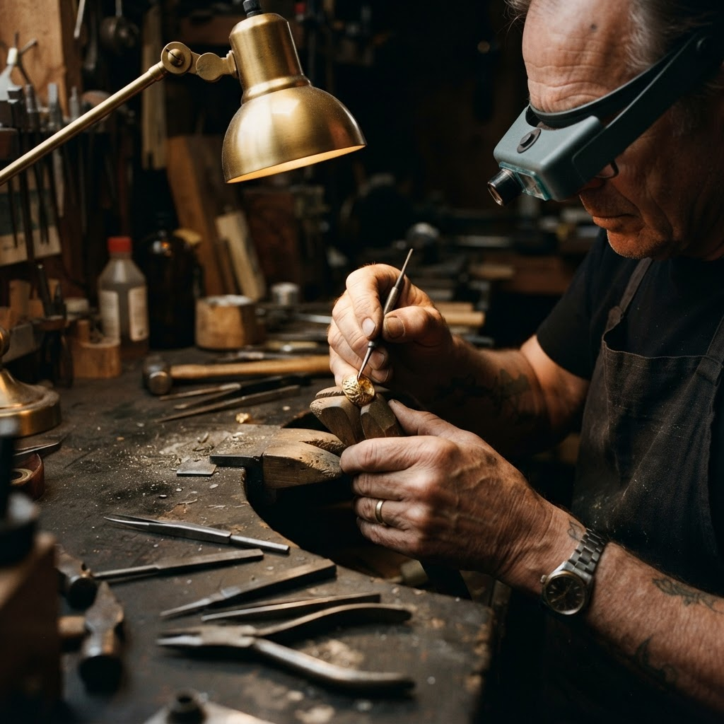 Master karigar crafting heritage jewelry in Jaipur